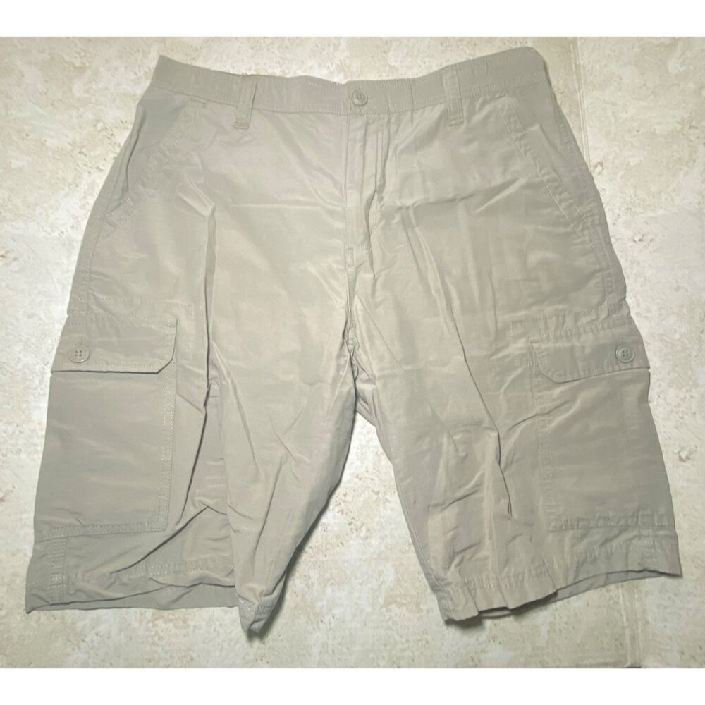 Jinglers Mens Cargo Shorts Beige Cotton Nylon Blend Pockets Casual‎ Camping